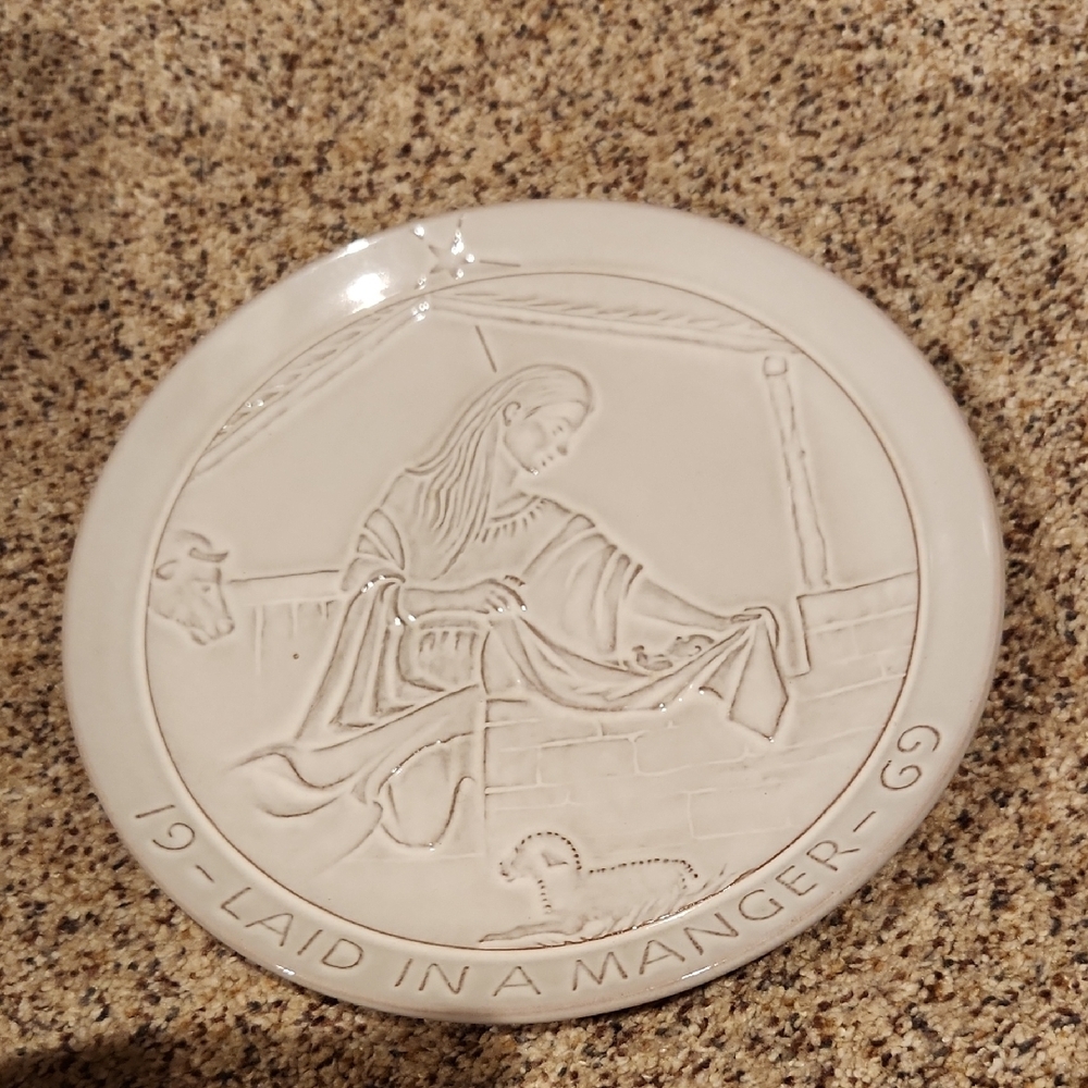 Frankoma Cream and Brown Ceramic Plate